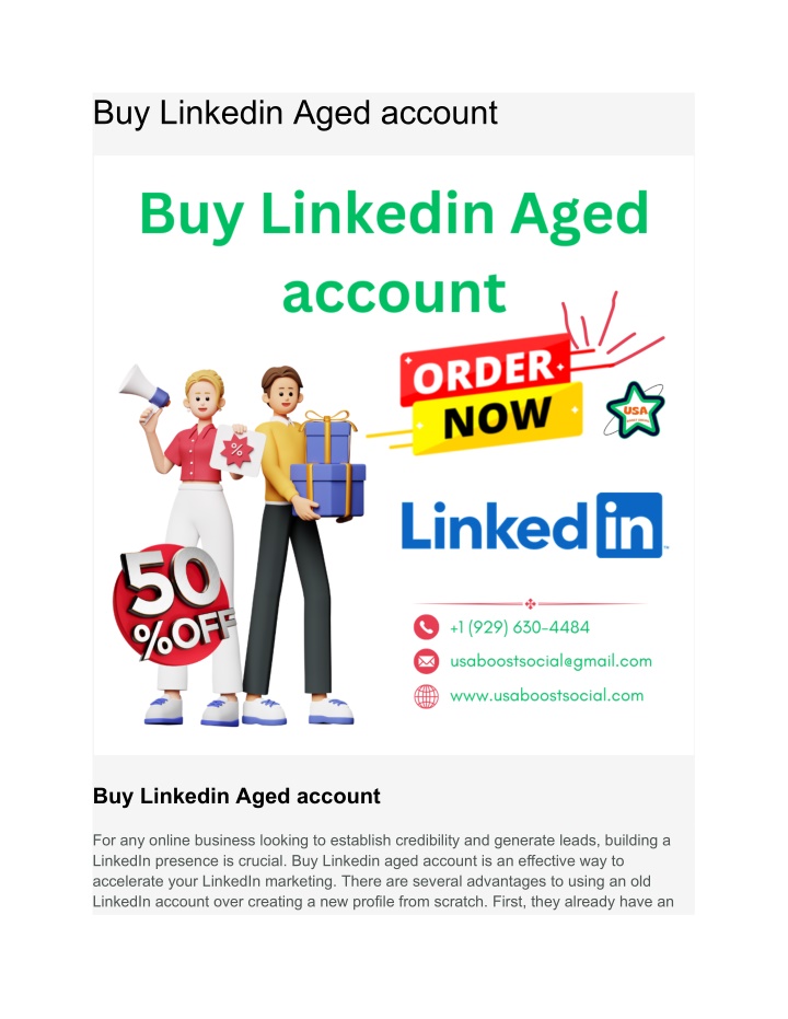 buy linkedin aged account