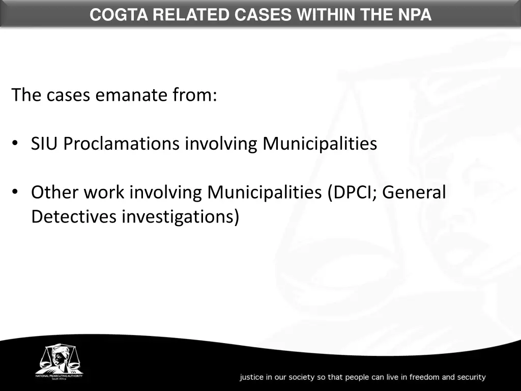 cogta related cases within the npa