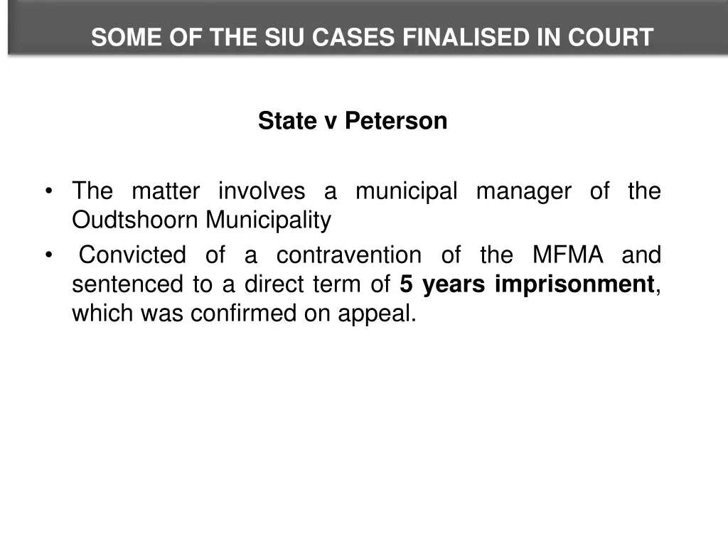 some of the siu cases finalised in court 4