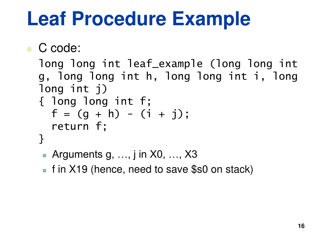 leaf procedure example