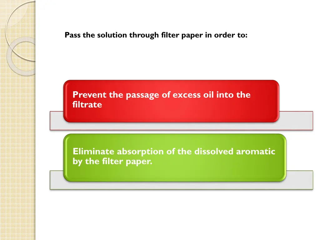 pass the solution through filter paper in order to