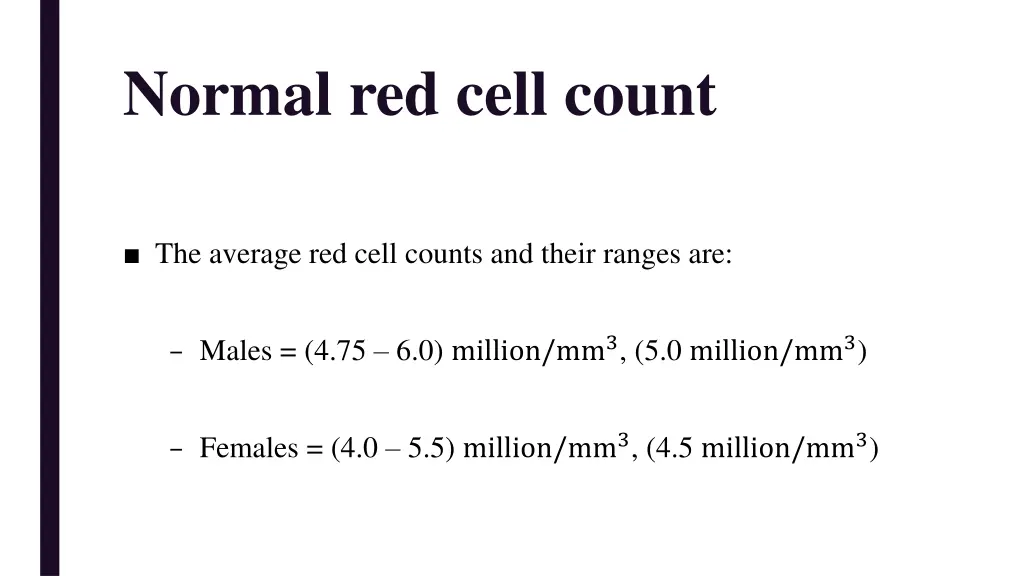 normal red cell count