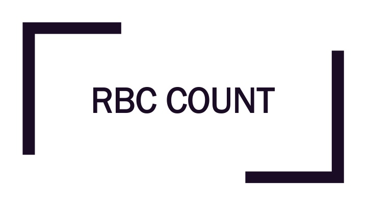 rbc count rbc count