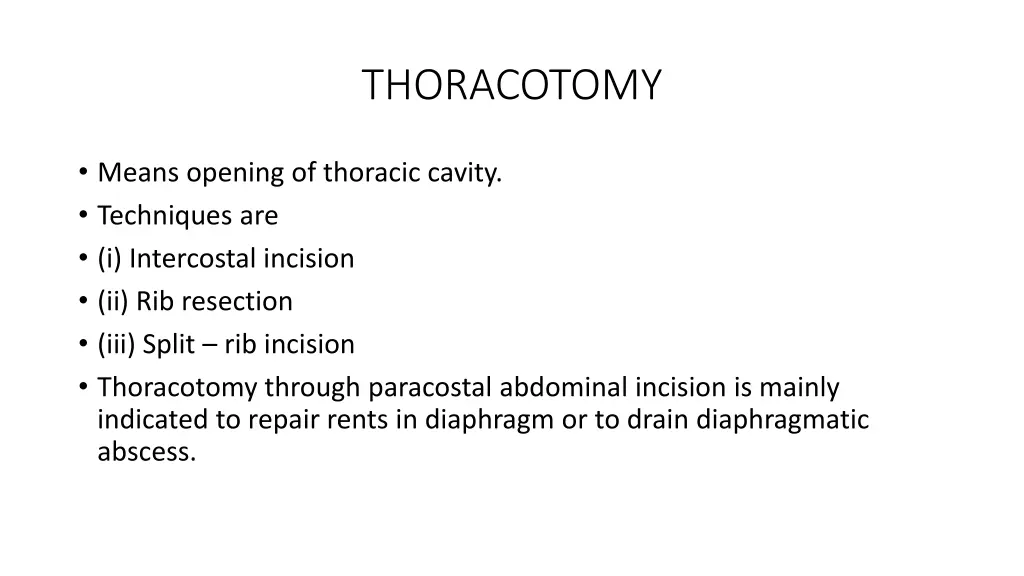 thoracotomy