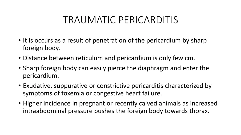 traumatic pericarditis