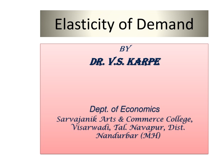 elasticity of demand