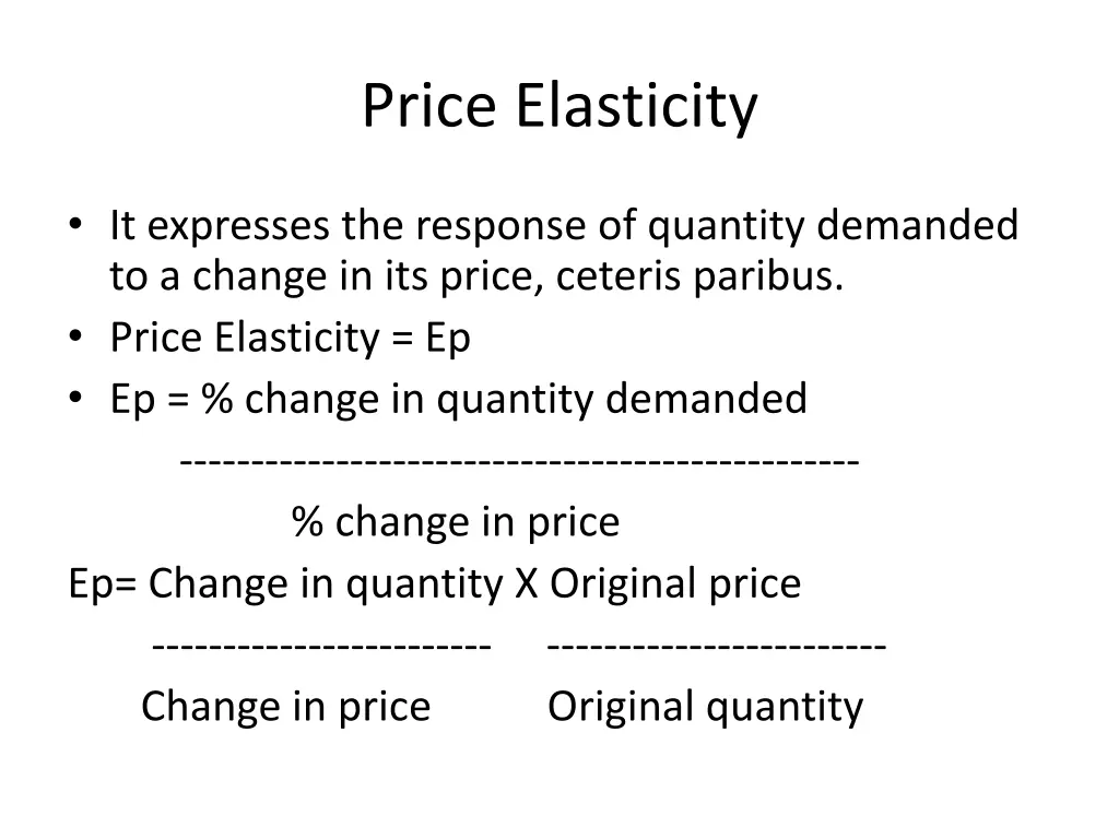 price elasticity