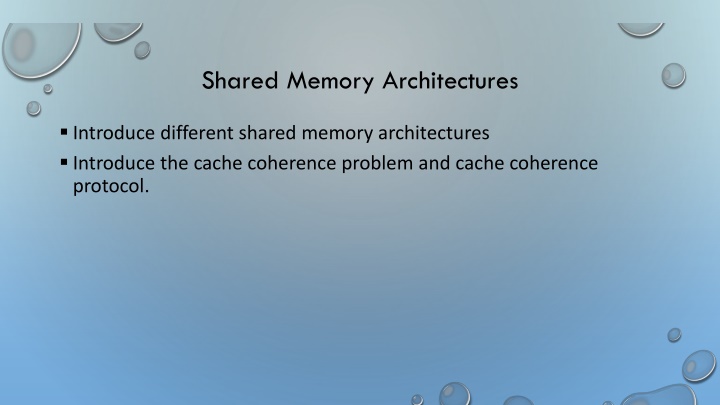 shared memory architectures