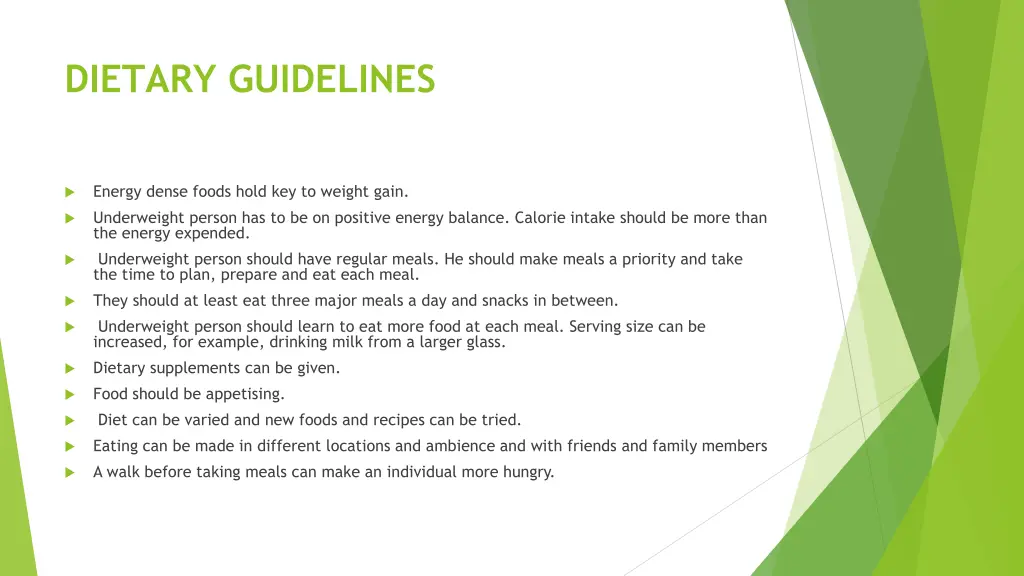 dietary guidelines