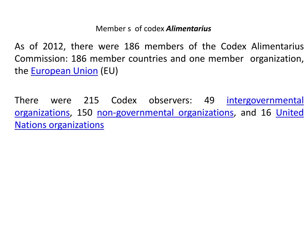 member s of codex alimentarius