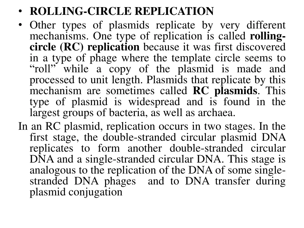 rolling circle replication other types