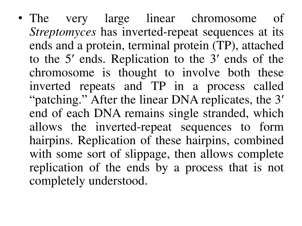 the streptomyces has inverted repeat sequences