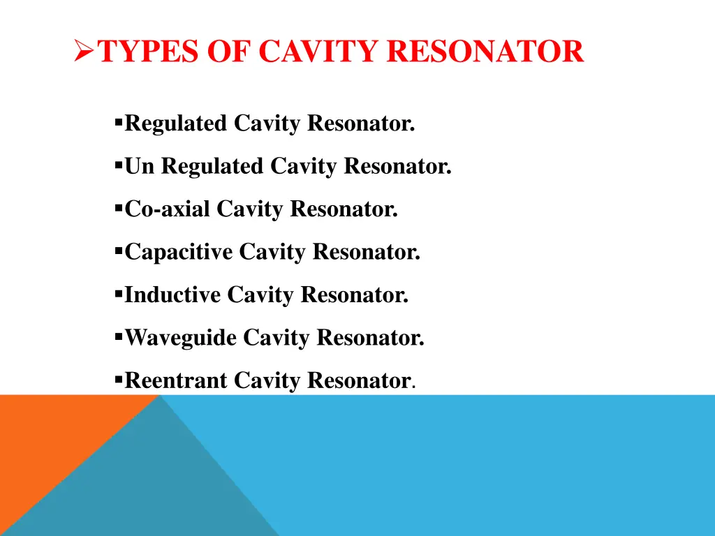 types of cavity resonator