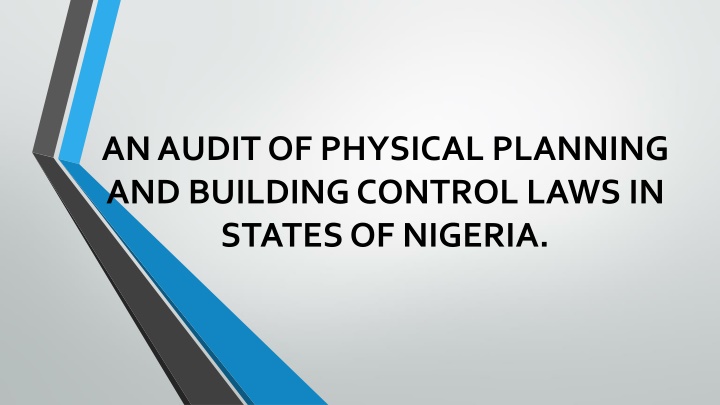 an audit of physical planning and building