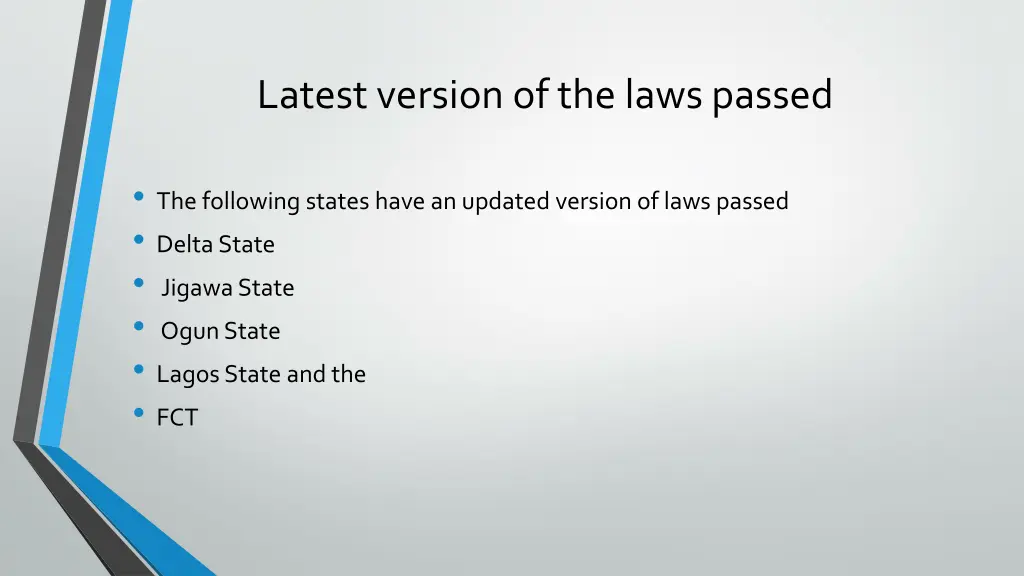 latest version of the laws passed