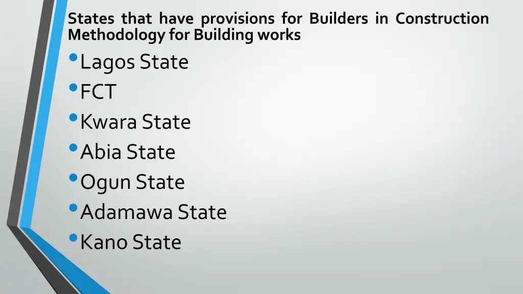 states that have provisions for builders