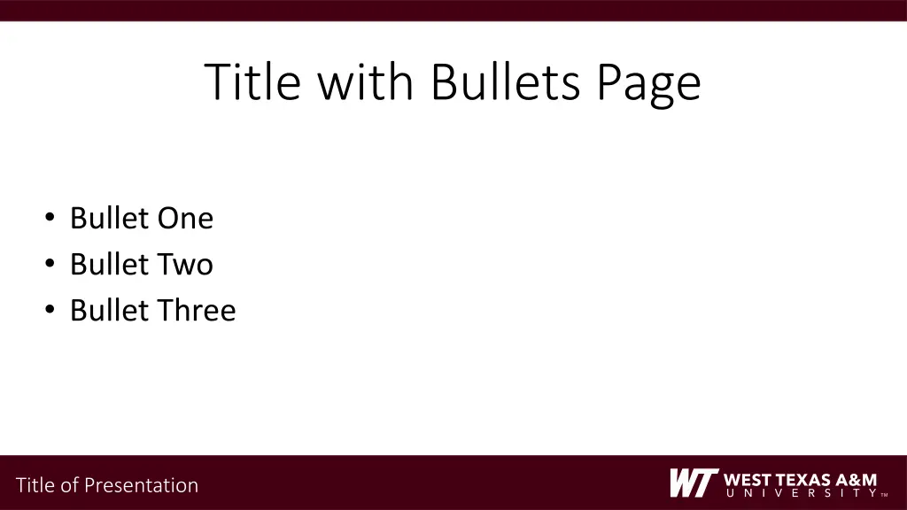 title with bullets page