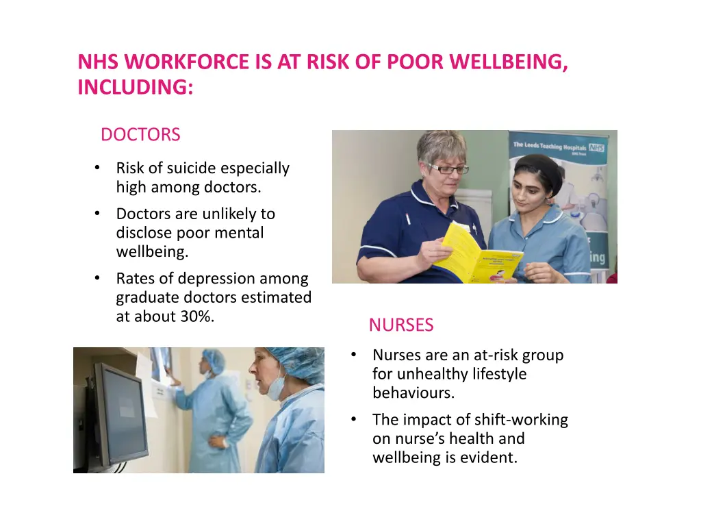 nhs workforce is at risk of poor wellbeing