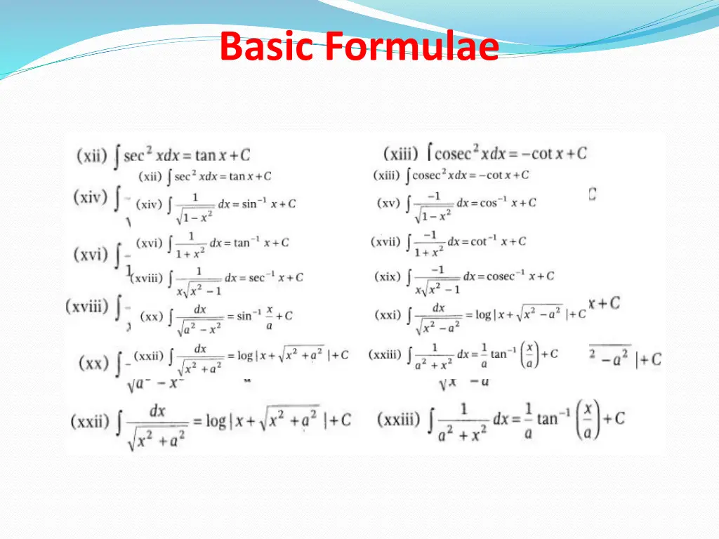 basic formulae 1