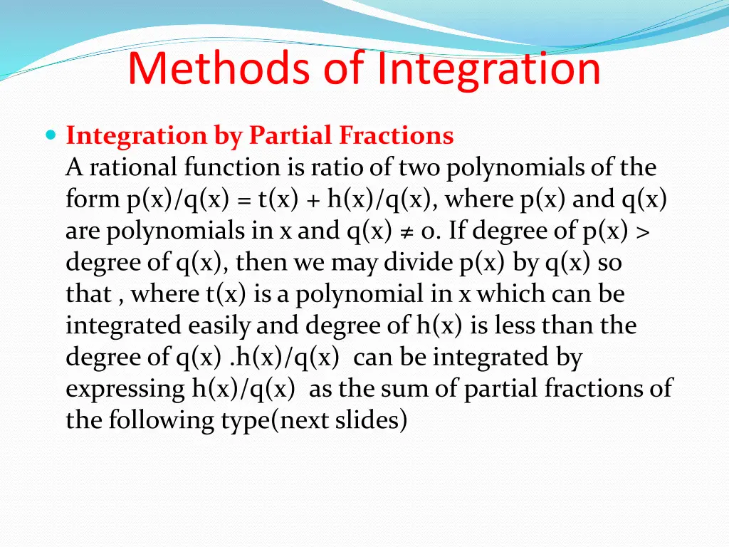 methods of integration 2