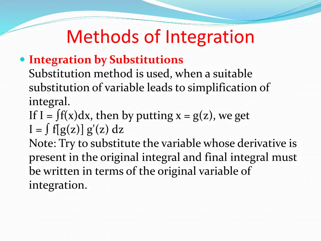 methods of integration