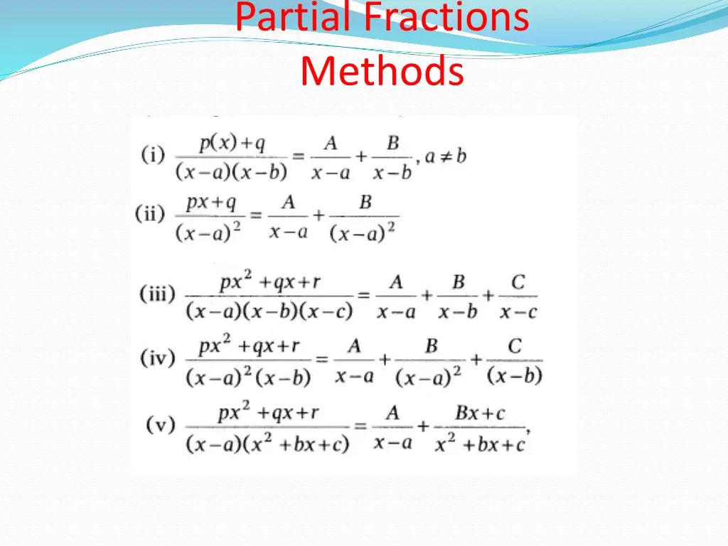 partial fractions methods