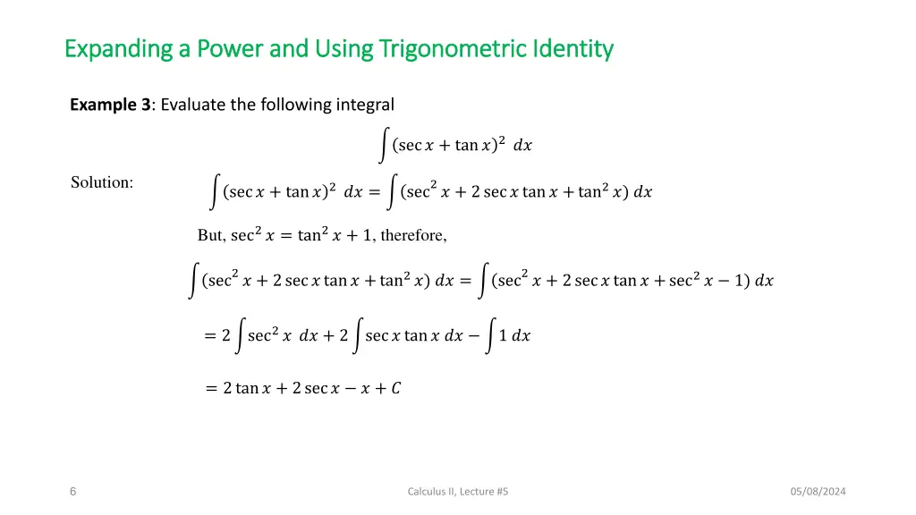 expanding a power and using trigonometric