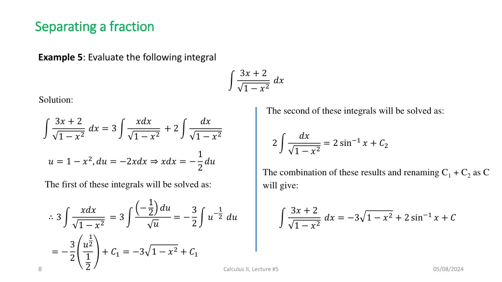 separating a fraction separating a fraction