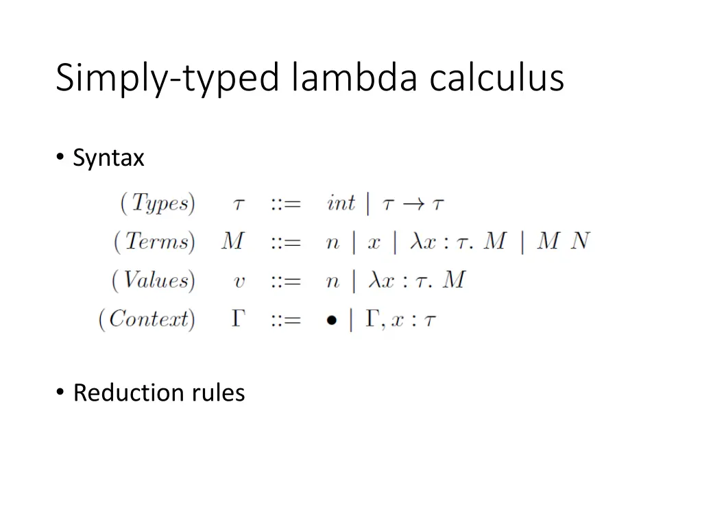 simply typed lambda calculus