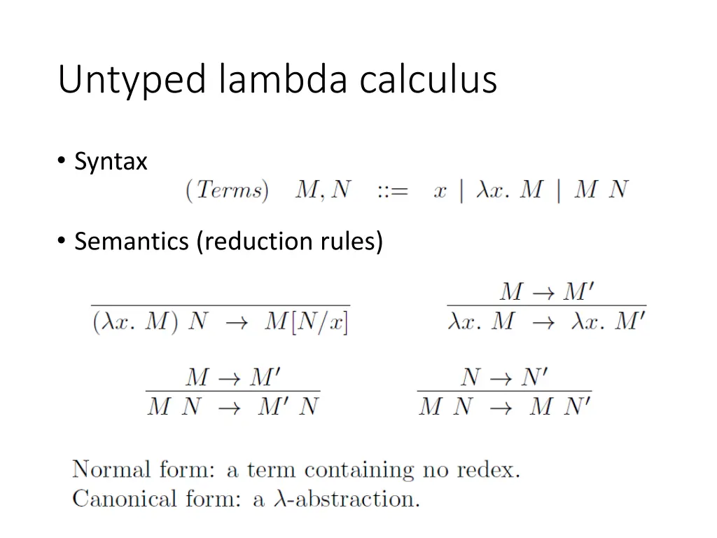 untyped lambda calculus