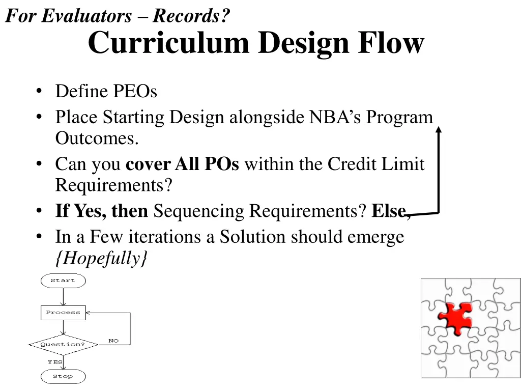 for evaluators records