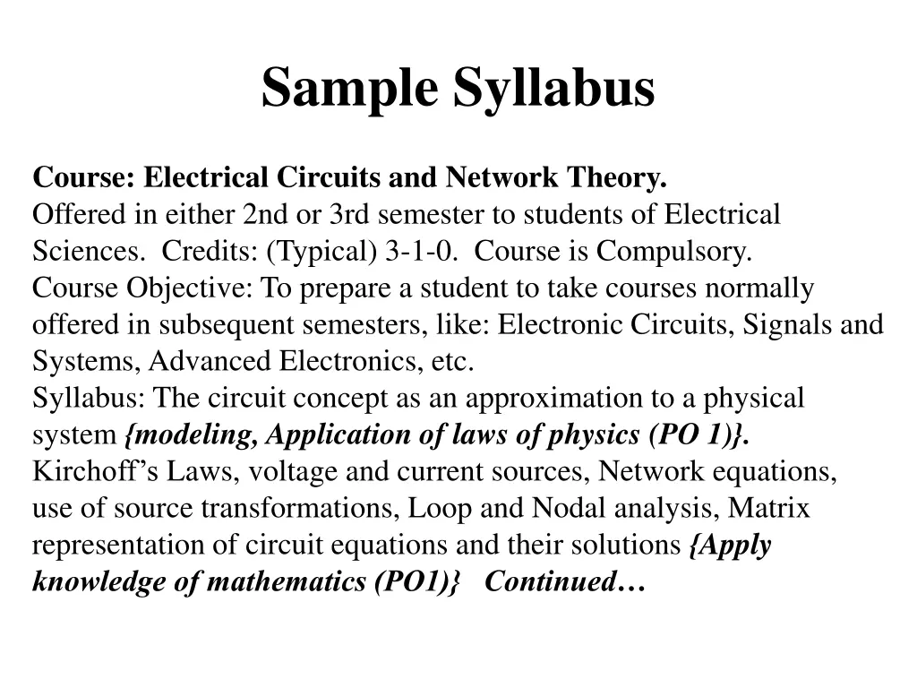 sample syllabus