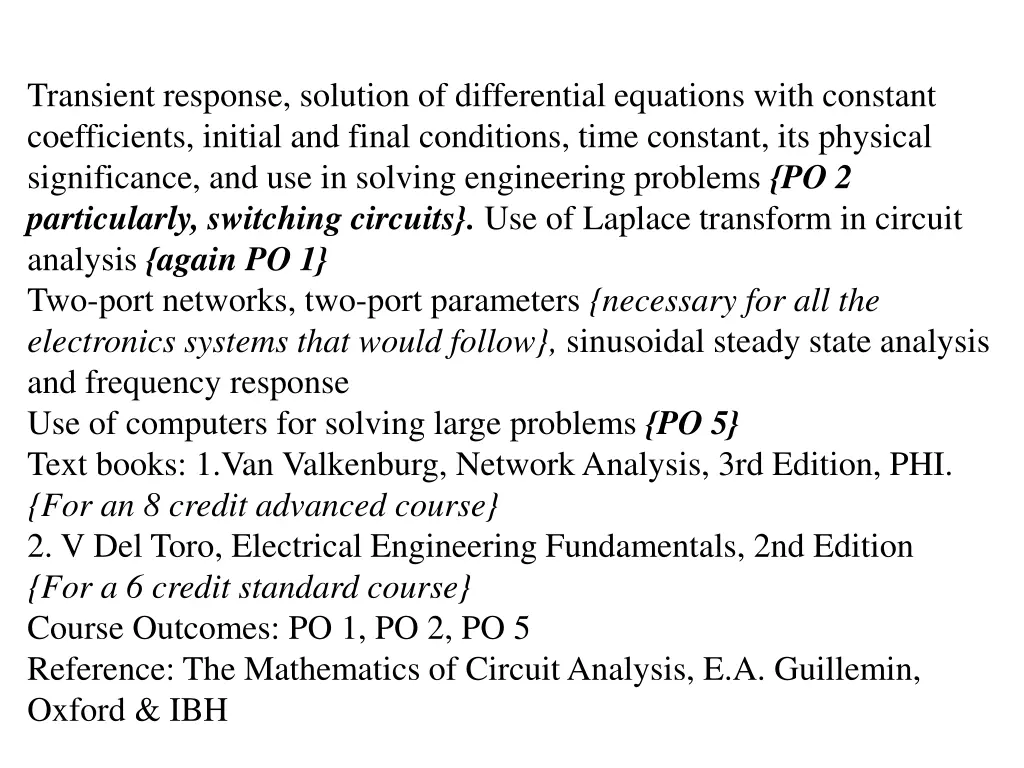 transient response solution of differential