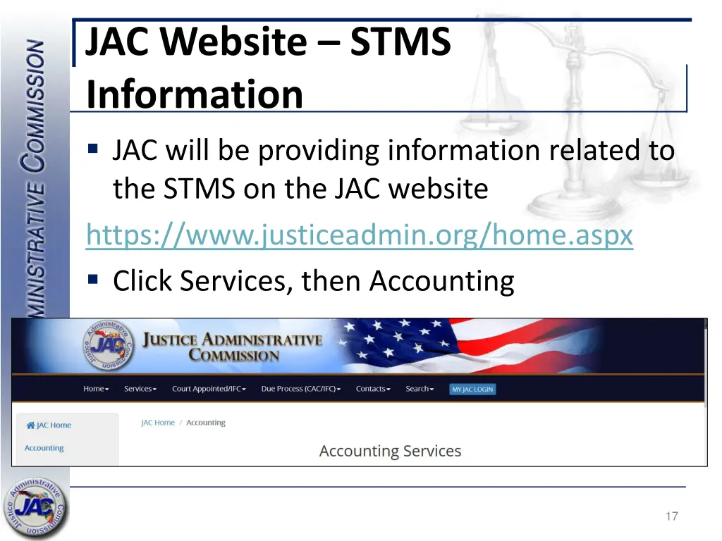 jac website stms information jac will