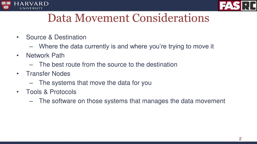 data movement considerations