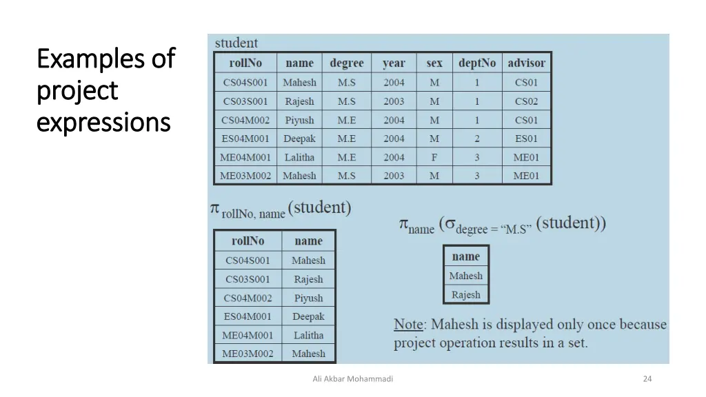 examples of examples of project project