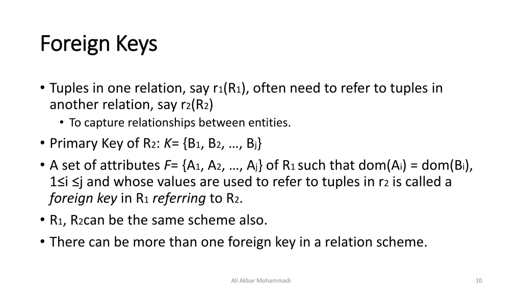 foreign keys foreign keys