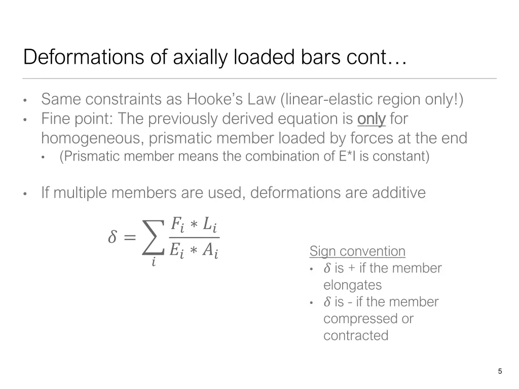 deformations of axially loaded bars cont