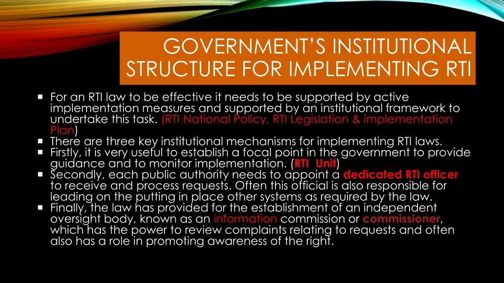 government s institutional structure