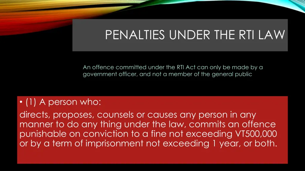 penalties under the rti law