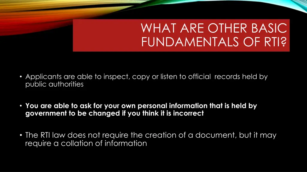 what are other basic fundamentals of rti