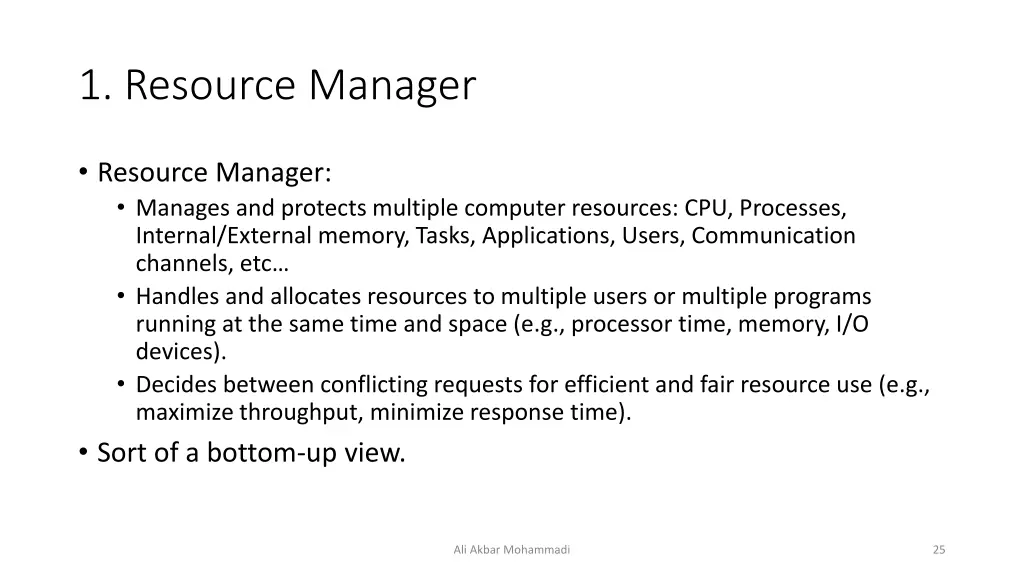 1 resource manager