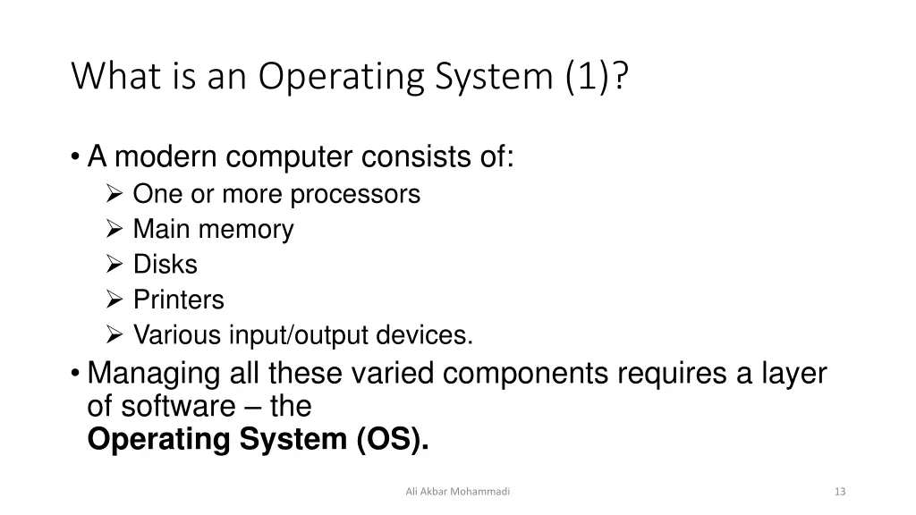 what is an operating system 1