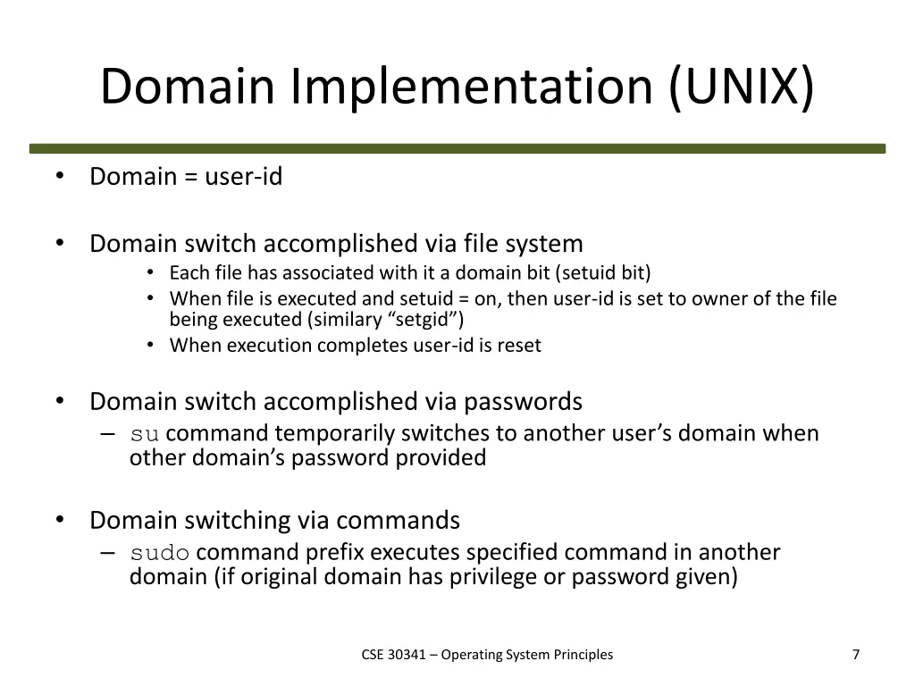 domain implementation unix