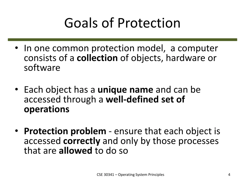 goals of protection