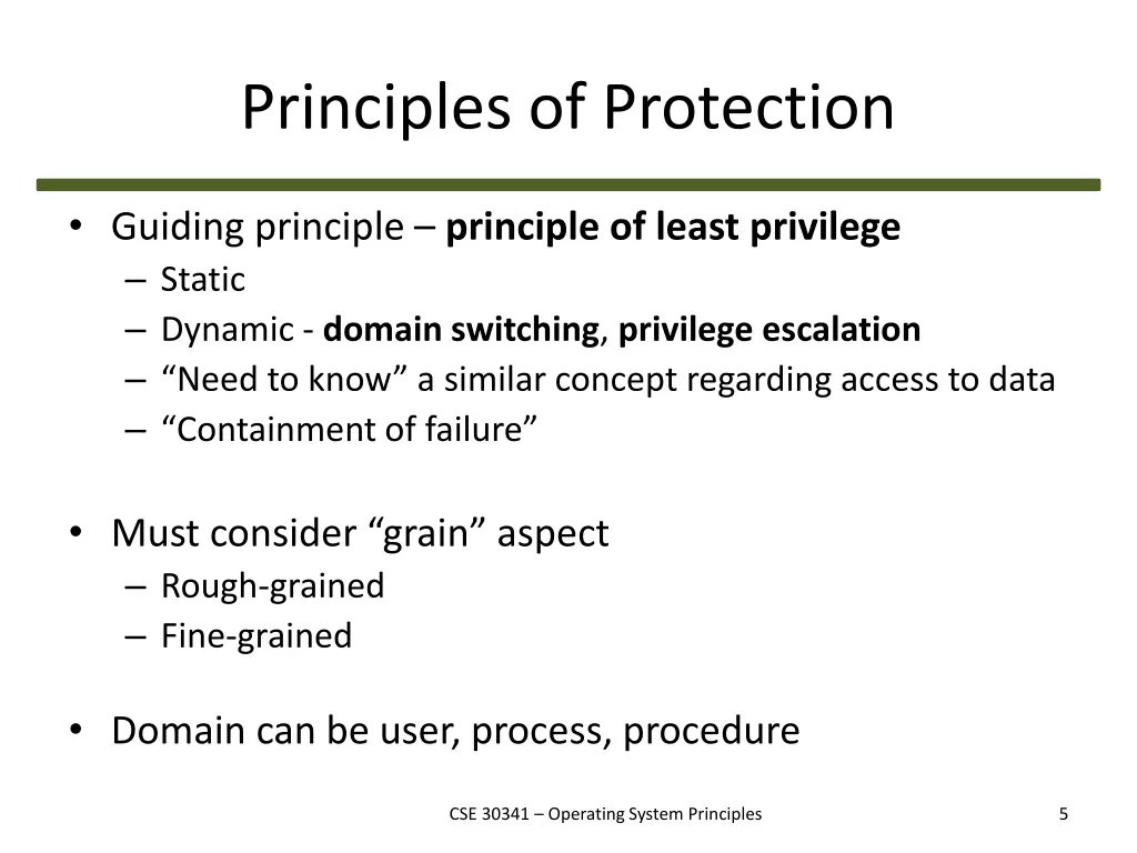 principles of protection