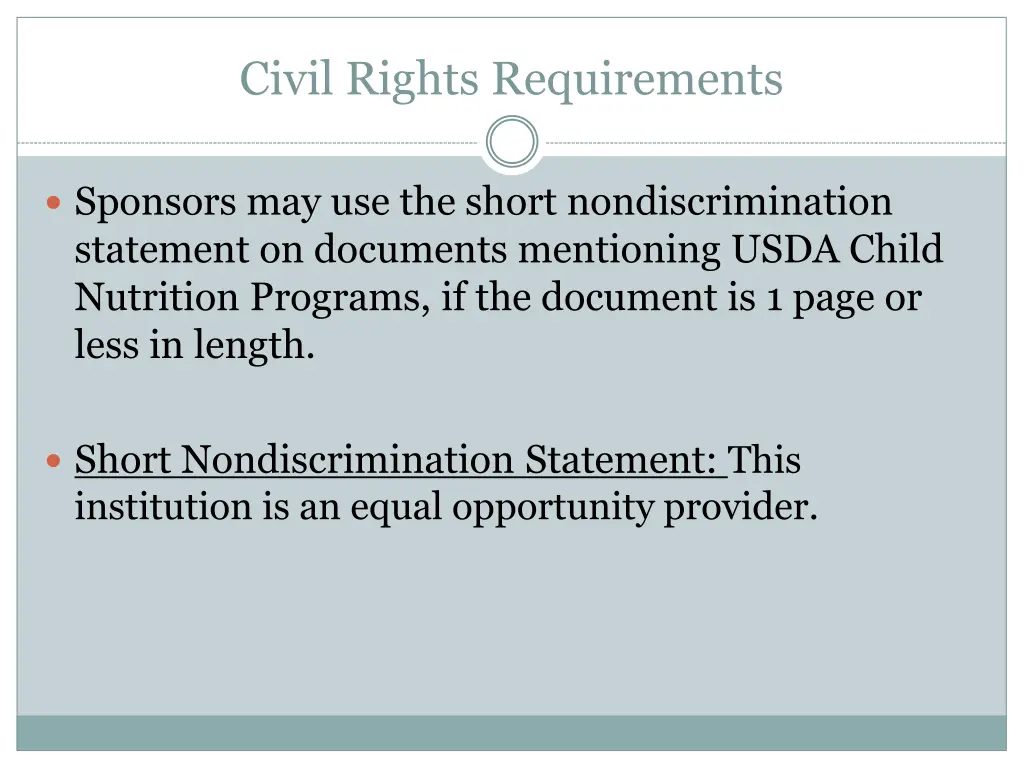 civil rights requirements 3