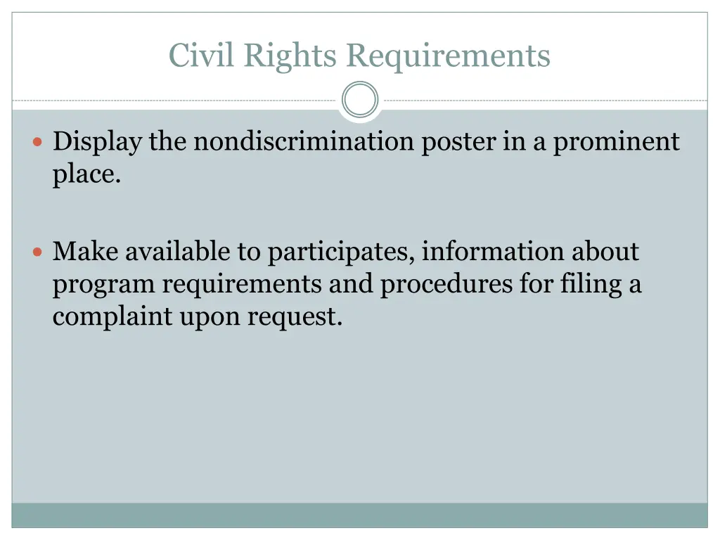 civil rights requirements 4