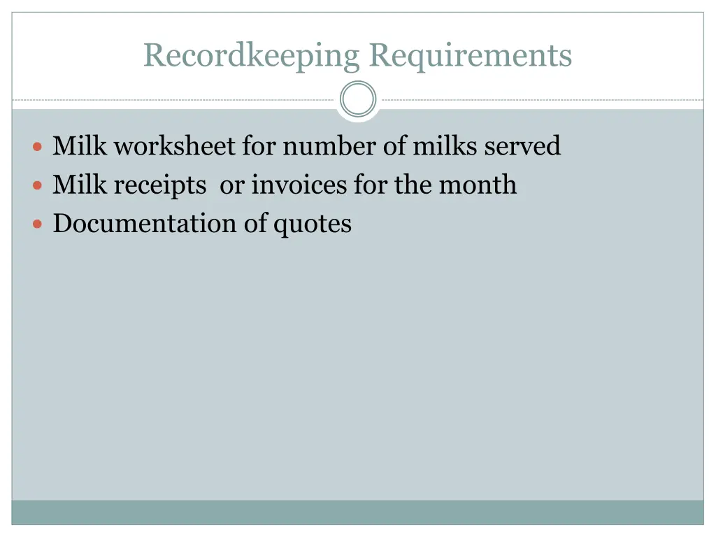 recordkeeping requirements