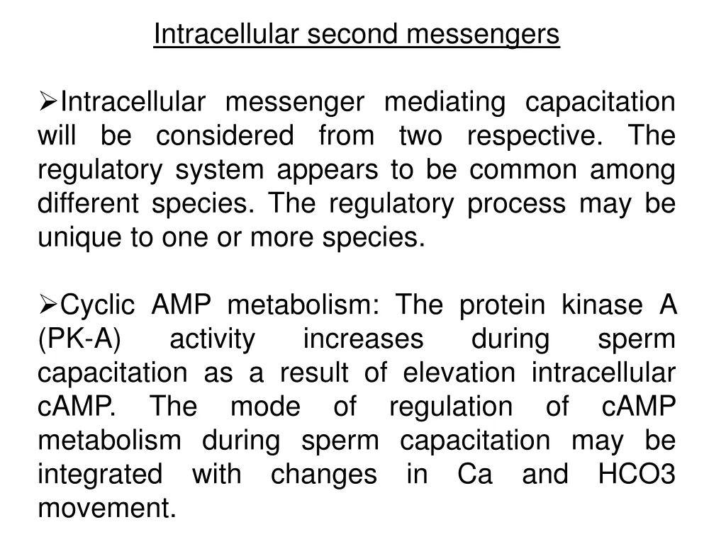 intracellular second messengers